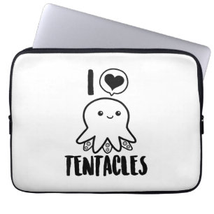 Capa Para Notebook Eu Adoro Tentáculos T-shirt Cute Octopus Tee
