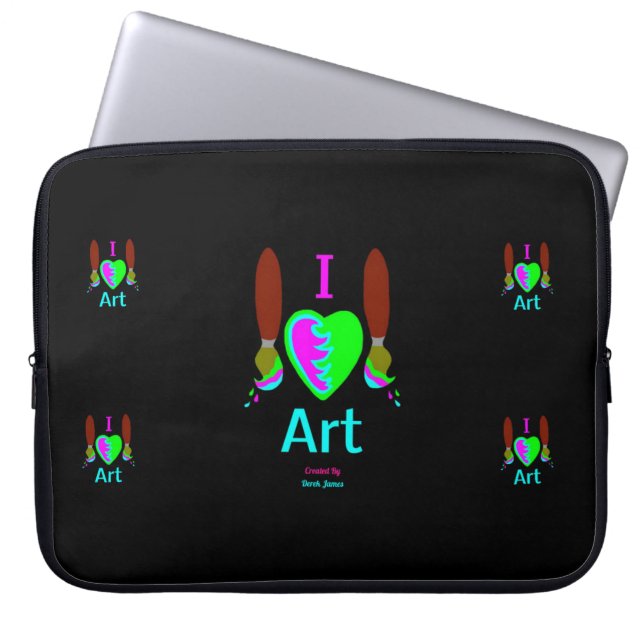 Capa Para Notebook Eu amo a bolsa de laptop do neopreno da arte (Frente)