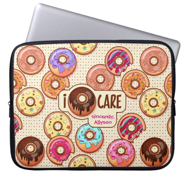 Capa Para Notebook Eu Amo De Dobra De Cute Engraçada Rosquinha Doce T (Frente)
