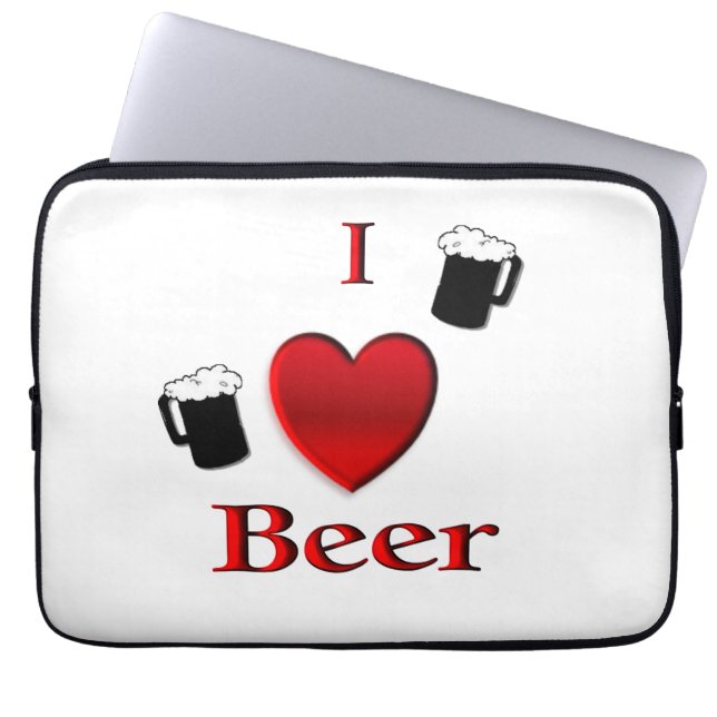 Capa Para Notebook Eu amo design de cerveja (Frente)