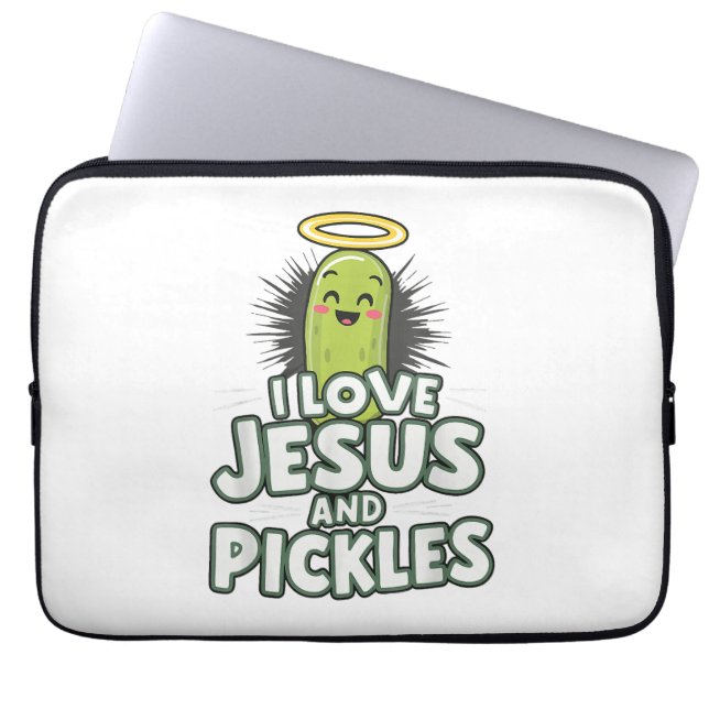 Capa Para Notebook Eu Amo Jesus E Picles (Frente)