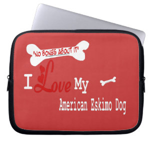 Capa Para Notebook Eu Amo Meu Cachorro Esquimó Americano