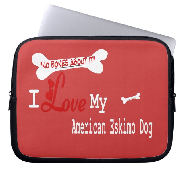 Capa Para Notebook Eu Amo Meu Cachorro Esquimó Americano (Frente)