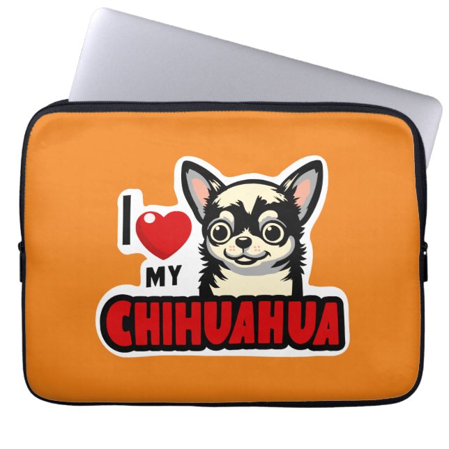 Capa Para Notebook Eu Amo Meu Chihuahua (Frente)