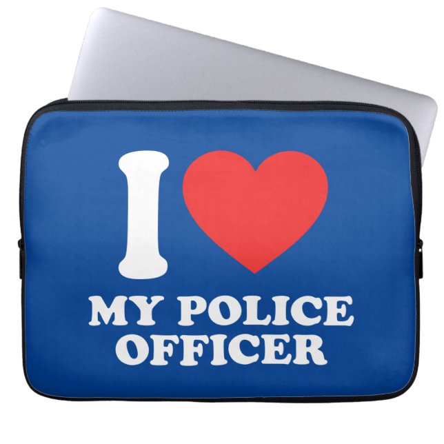 Capa Para Notebook Eu Amo Meu Policial (Frente)