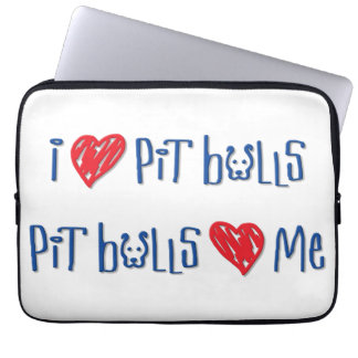 Capa Para Notebook Eu amo pitbull - os pitbull amam-me