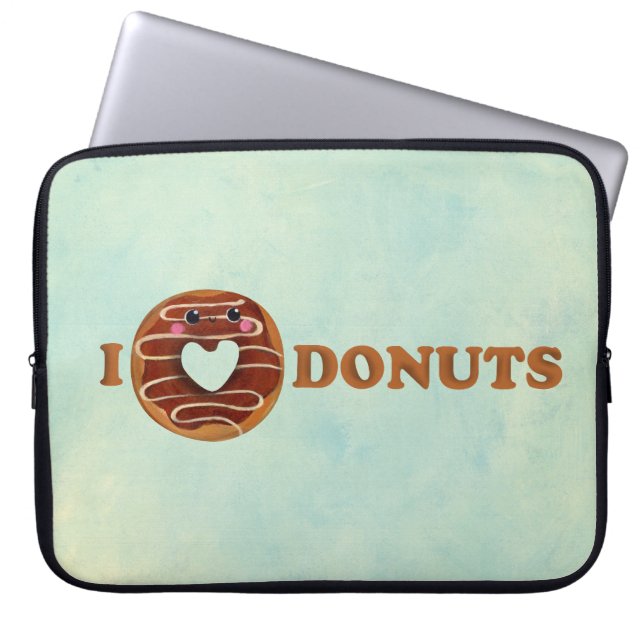 Capa Para Notebook Eu amo rosquinhas (Frente)