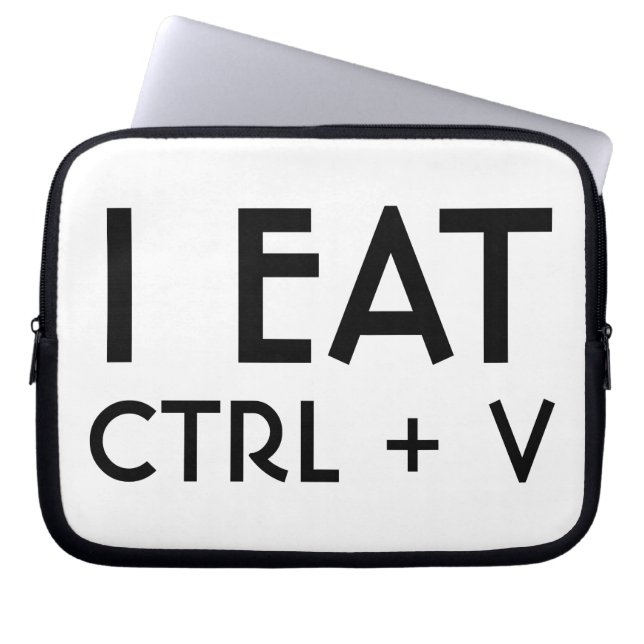 Capa Para Notebook Eu Como Atalho de Teclado de Cola Trocadilho (Frente)