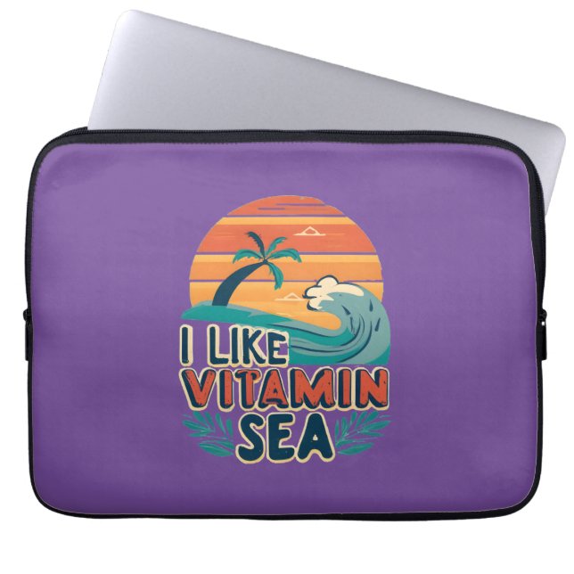 Capa Para Notebook Eu Gosto De Vitamina Sea , Sea Vibes , Relaxando P (Frente)