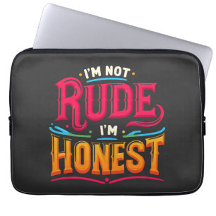 Capa Para Notebook Eu não sou rude, sou honesto - Engraçada citação S