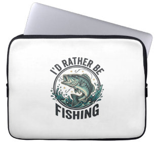Capa Para Notebook Eu Preferiria Estar Pescando Camisa de Pescador de