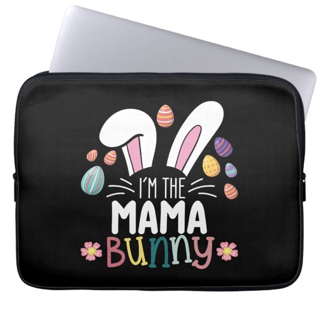 Capa Para Notebook Eu Sou a Mamãe Coelhinha Páscoa Roupas Combinando  (Frente)