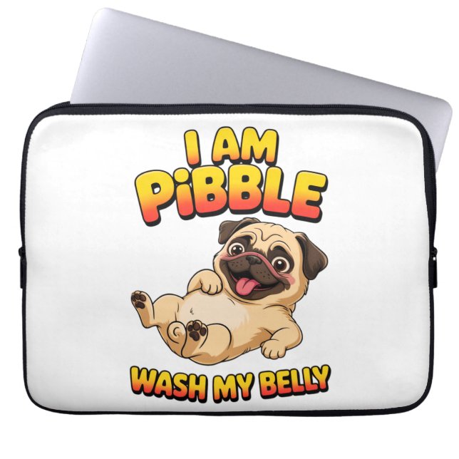Capa Para Notebook Eu Sou Pibble Lave Minha Barriga (Frente)