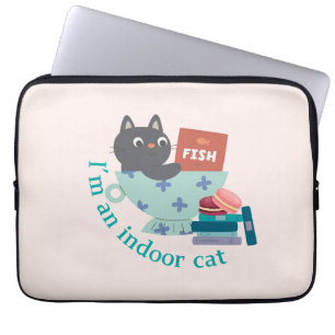 Capa Para Notebook Eu sou um gato interior engraçado