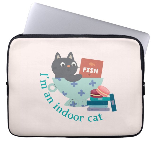 Capa Para Notebook Eu sou um gato interior engraçado (Frente)