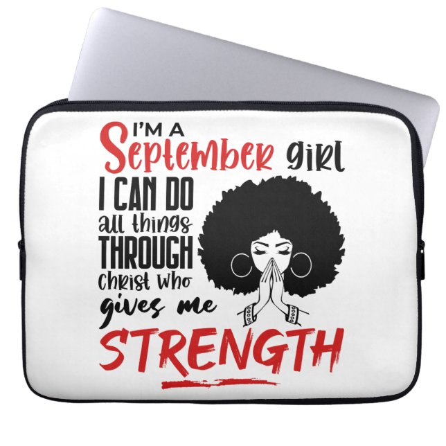 Capa Para Notebook Eu Sou Uma Garota De Setembro Rezando Mulher Rainh (Frente)