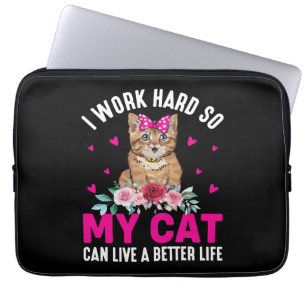Capa Para Notebook Eu Trabalho Duro Para Que Meu Gato Possa Viver Mel