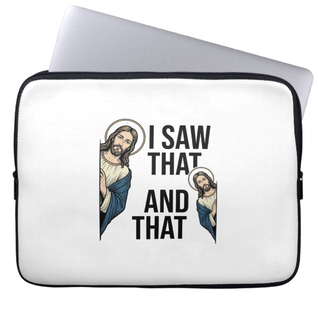 Capa Para Notebook Eu Vi Aquele Jesus Engraçado Espiando Design de Ca (Frente)