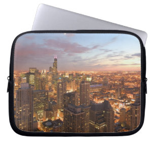 Capa Para Notebook EUA, Illinois, Chicago: Vista da Noite do Loop