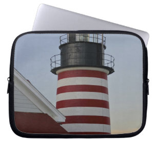 Capa Para Notebook EUA, Maine, Lubec. Farol West Quoddy Head,