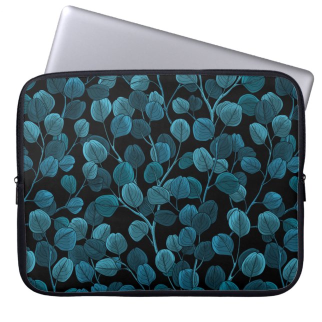 Capa Para Notebook Eucalipto em azul (Frente)