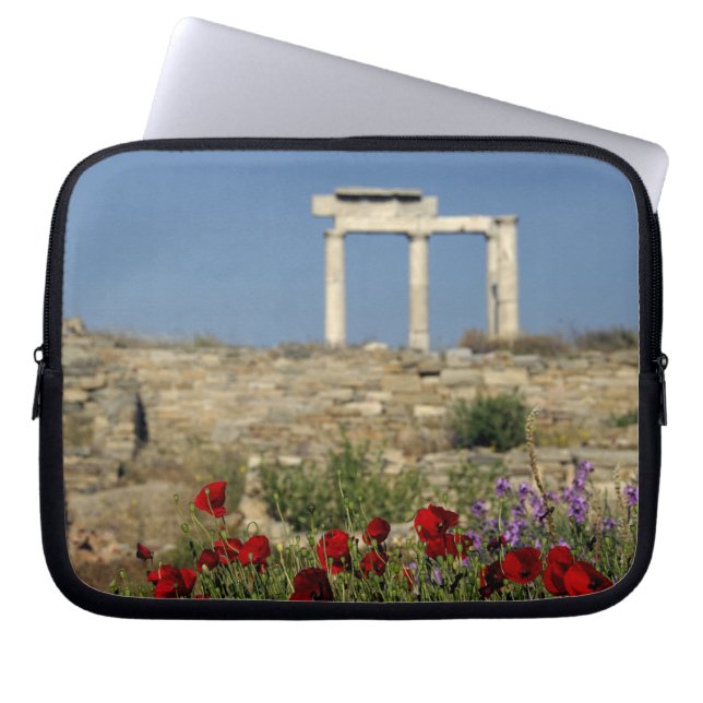Capa Para Notebook Europa, Grécia, Cíclades, Delos. Ruínas de coluna. (Frente)