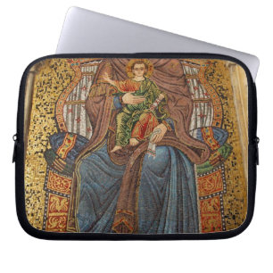 Capa Para Notebook Europa, Itália, Sicília, Taormina. Madona e filho