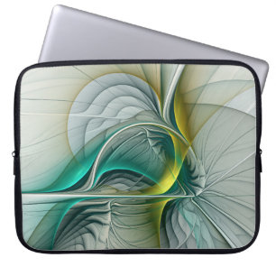 Capa Para Notebook Evolução Fractal, Turquesa Ouro