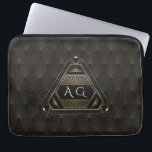 Capa Para Notebook Excelente preto Dourado Gatsby Art Deco 20s Monogr<br><div class="desc">Design único com ouro venenoso e Deco de Arte Negra da conhecida époque rebelde 20,  sobre um fundo texturizado preto. Use a ferramenta Personalizar para adicionar suas informações. Para itens correspondentes,  visite,  por favor,  minha Coleção de Arte Dourada Glam.</div>