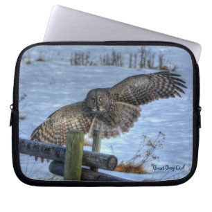 Capa Para Notebook Excelente voadora Cinza coruja Raptor Winter Wildl