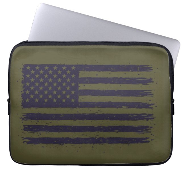 Capa Para Notebook Exército América Verde e roxo (Frente)