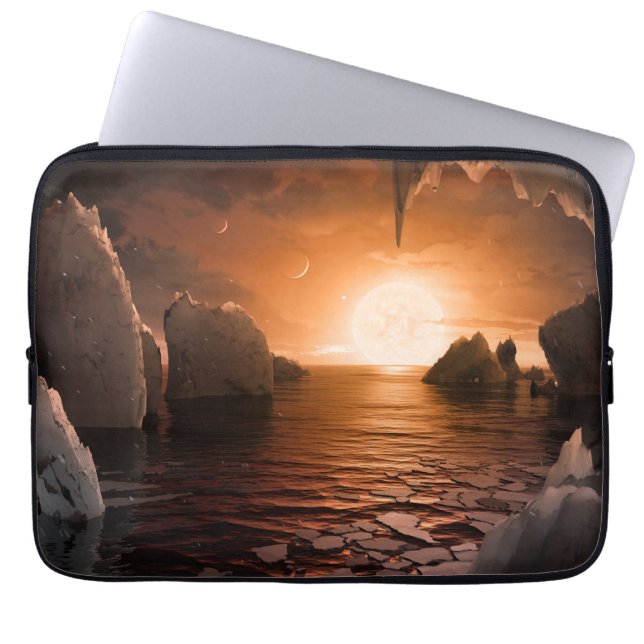 Capa Para Notebook Exoplanetário Trapist-1f Do Lado Noturno Icy. (Frente)