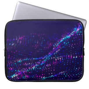 Capa Para Notebook Experiência de ficção científica. Onda digital com