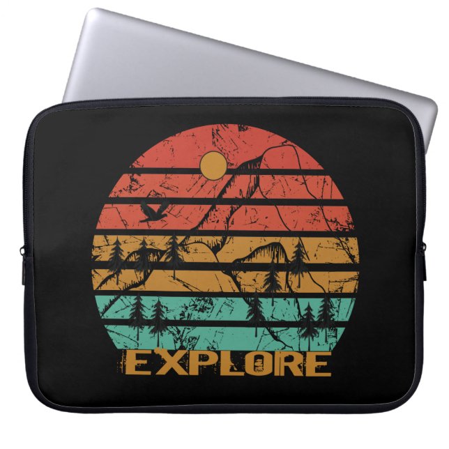 Capa Para Notebook Explorar vintagem ao ar livre (Frente)