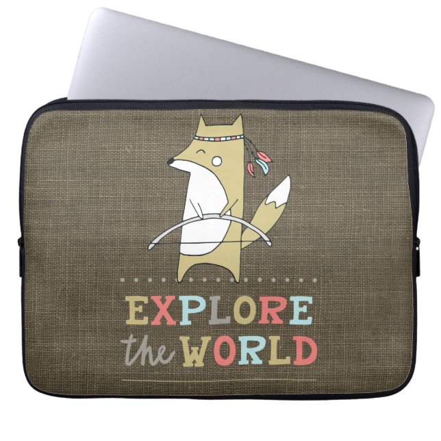 Capa Para Notebook Explore o World Boho Fox (Frente)