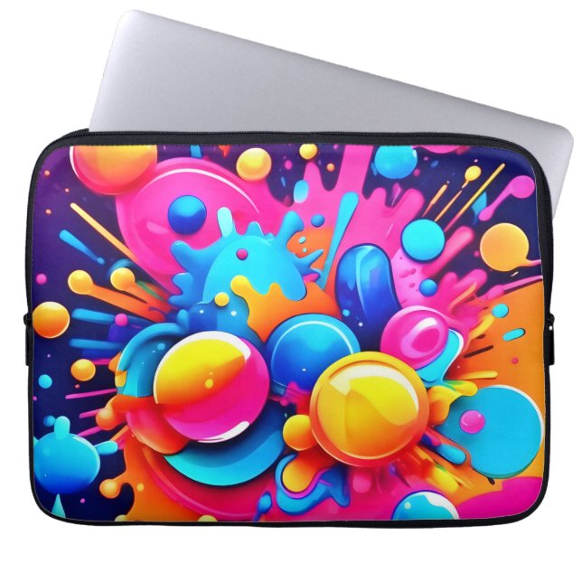 Capa Para Notebook Explosão de bolha colorida (Frente)