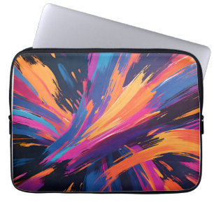 Capa Para Notebook Explosão de Cor com Pinceladas Abstratas Vibrantes