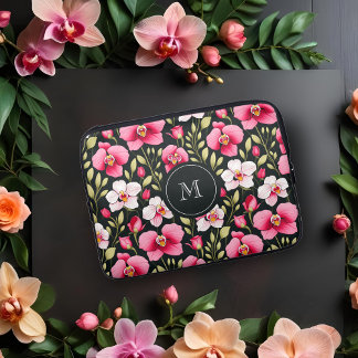 Capa Para Notebook Exquisite Colorful Botanical Pink Orchid & Roses