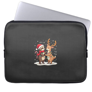 Capa Para Notebook Fa La La Llama Luzes de Natal Preguiça Montando Ll