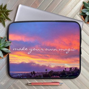 Capa Para Notebook Faça a sua própria foto mágica amarela rosa azul s