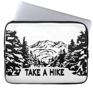 Capa Para Notebook Faça uma citação de Hike, paisagem monocromática d
