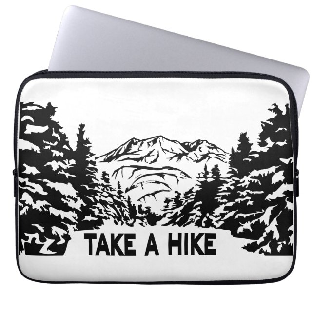 Capa Para Notebook Faça uma citação de Hike, paisagem monocromática d (Frente)