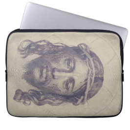 Capa Para Notebook Face de Cristo na Rua. O Véu Sagrado de Veronica