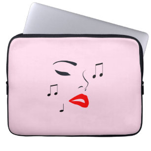 Capa Para Notebook Face de Música Feminina