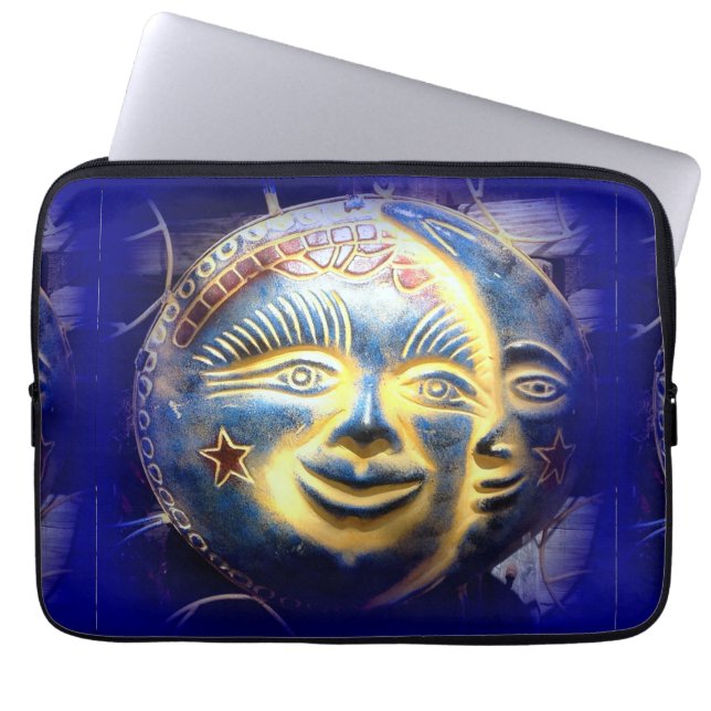 Capa Para Notebook face do sol/ face da lua bolsa de laptop (Frente)