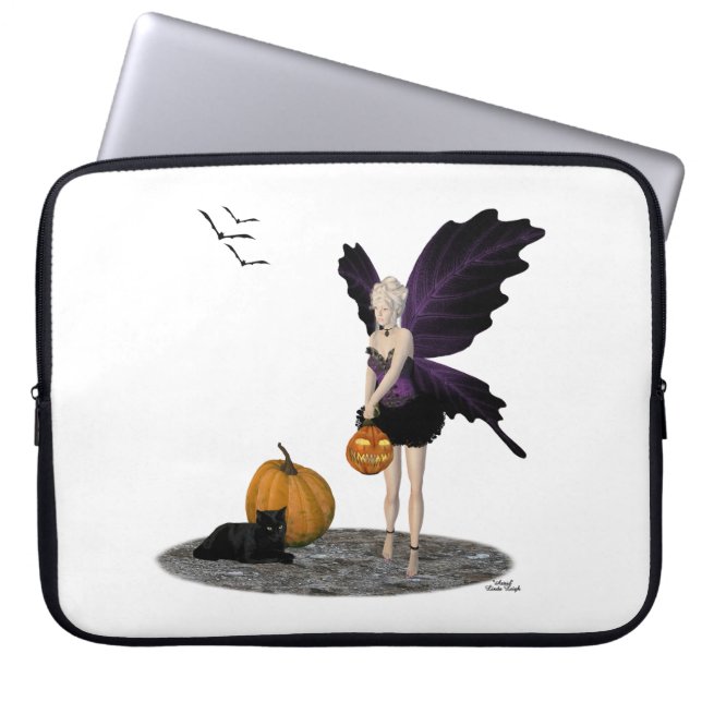 Capa Para Notebook Fada De Halloween Com Bolsa de laptop De Abóbora (Frente)