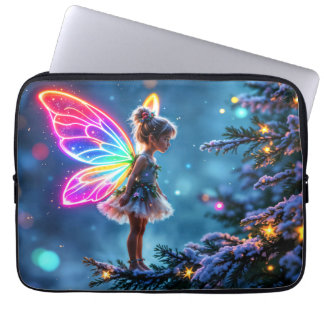 Capa Para Notebook Fada de Natal Floresta de inverno mágica festiva