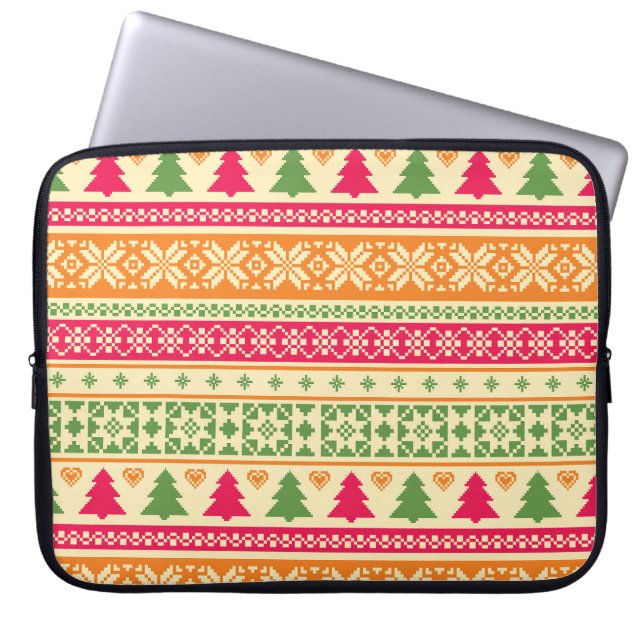 Capa Para Notebook Fair Isle Style Natal Sem Sede (Frente)