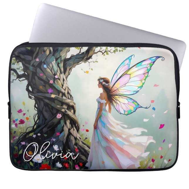 Capa Para Notebook Fairy and Magical Vine Wrapped Tree Personalized (Frente)