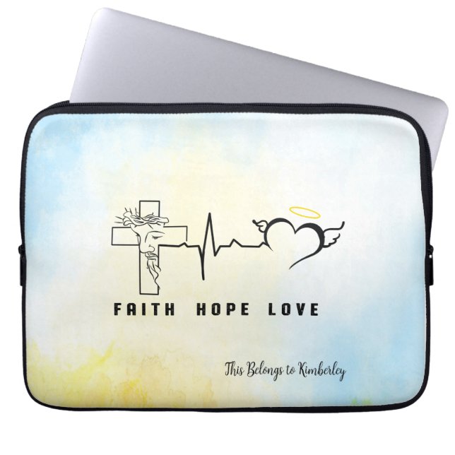 Capa Para Notebook Faith Hope Love (Frente)